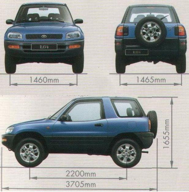 Toyota rav4 характеристики. Габариты Тойота рав 4 1 поколения. Тойота рав 4 первого поколения габариты. Тойота рав 4 габариты. Тойота рав 4 2 поколение габариты.