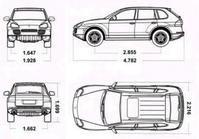 Porsche cayenne чертеж