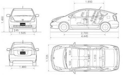 Toyota prius чертеж