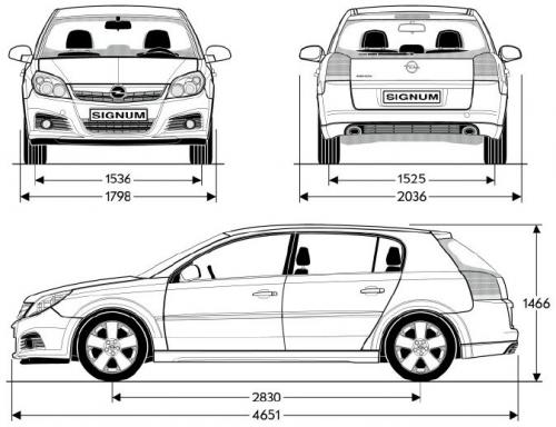 Размеры опель