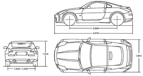 Nissan 350z чертежи