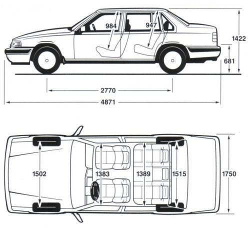 Чертеж вольво 850