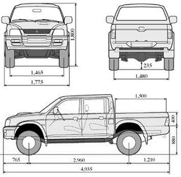 Длина л. Длина кузова Митсубиси л200. Л200 Мицубиси габариты кузова. Габариты кузова Митсубиси л200. Мицубиси л200 габариты.