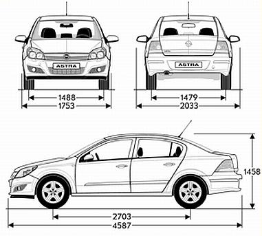 Opel astra h чертеж