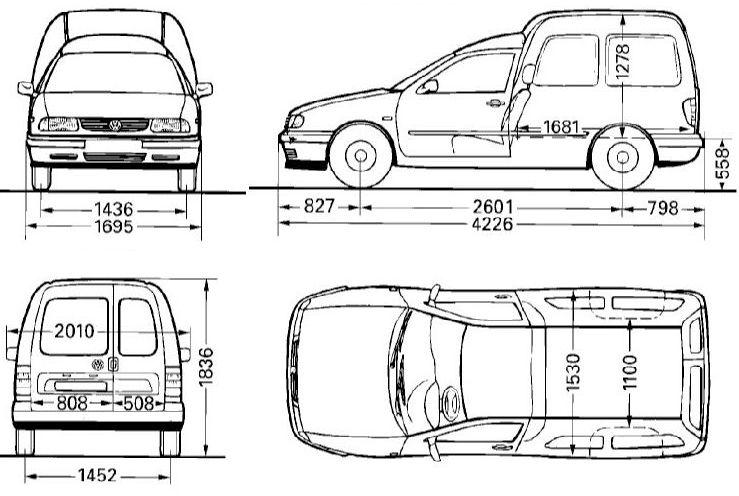 Volkswagen caddy размеры