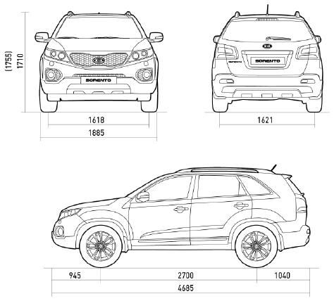 Киа соренто чертеж