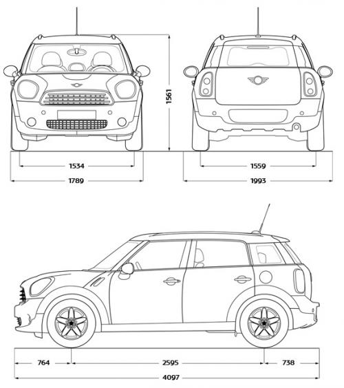 Мини купер чертеж