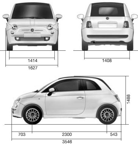 Fiat 500 размеры