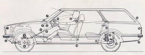 Szkic techniczny Ford Taunus II Kombi