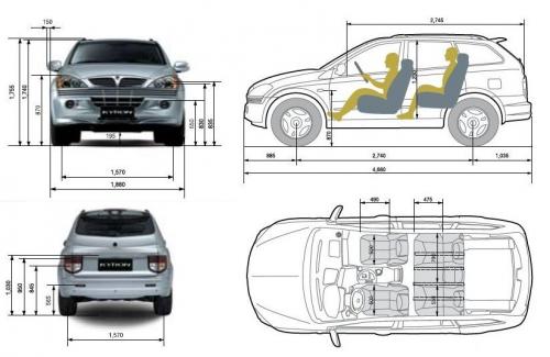 Szkic techniczny Ssangyong Kyron II