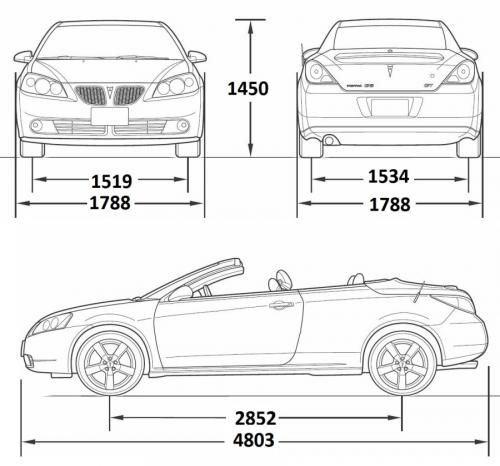 Szkic techniczny Pontiac G6 Kabriolet