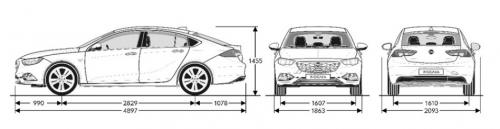 Szkic techniczny Opel Insignia II Grand Sport