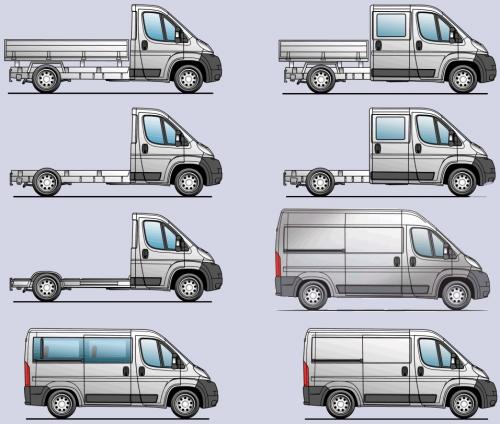 Szkic techniczny Peugeot Boxer II Minibus 8-osobowy