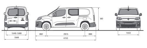 Szkic techniczny Fiat Doblo V Van Long Brygadowy