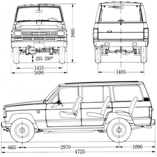 Szkic techniczny Nissan Patrol I Long