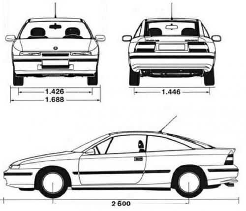 Szkic techniczny Opel Calibra