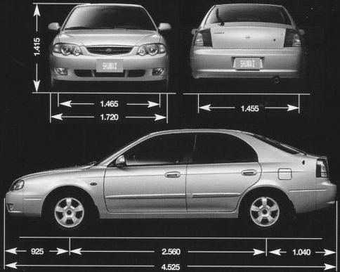 Szkic techniczny Kia Shuma II