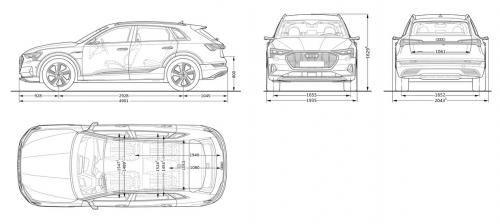 Szkic techniczny Audi E-tron SUV