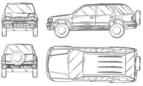 Szkic techniczny Isuzu Rodeo Terenowy