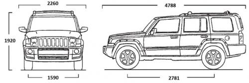 Szkic techniczny Jeep Commander