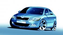 Skoda Octavia II Hatchback Facelifting - szkic auta