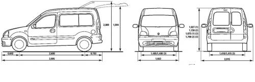 Szkic techniczny Renault Kangoo I Minivan