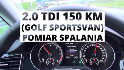 Volkswagen Golf Sportsvan 2.0 TDI 150 KM - pomiar spalania