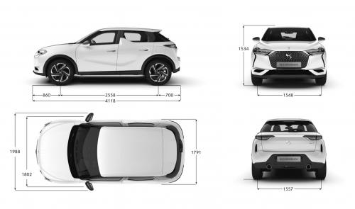 Szkic techniczny DS 3 Crossback Crossback