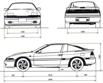 Szkic techniczny Mitsubishi Eclipse I