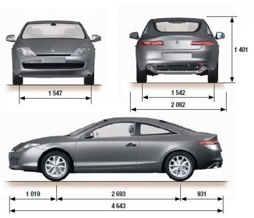 Szkic techniczny Renault Laguna III Coupe Phase II