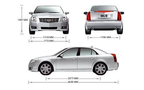 Szkic techniczny Cadillac BLS Sedan