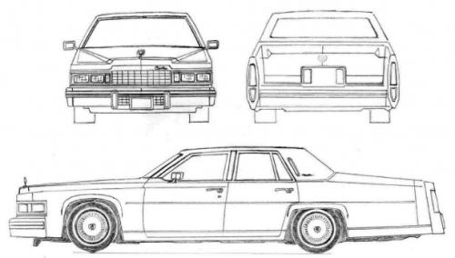 Szkic techniczny Cadillac DeVille VIII Sedan