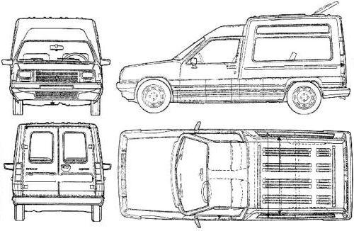 Szkic techniczny Renault Express I