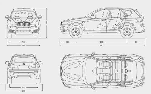 Szkic techniczny BMW X3 G01 M-SUV