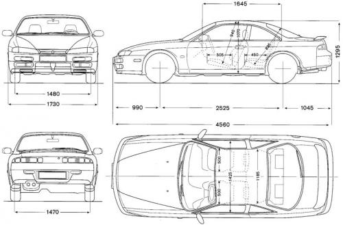 Szkic techniczny Nissan 200SX IV