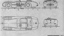 Mercedes 300 SLR - szkic auta