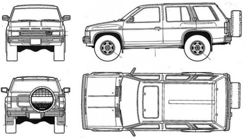 Szkic techniczny Nissan Pathfinder I