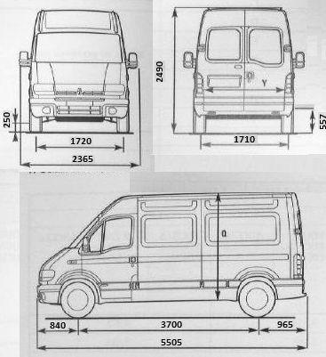 Szkic techniczny Renault Master II