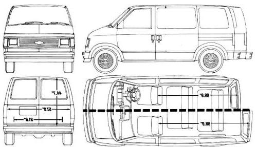 Szkic techniczny Chevrolet Astro I