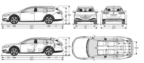 Szkic techniczny Opel Insignia II Country Tourer