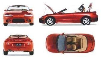 Szkic techniczny Mitsubishi Eclipse II Cabrio