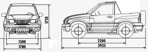 Szkic techniczny Suzuki Grand Vitara I Cabrio