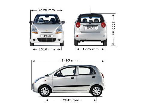 Szkic techniczny Chevrolet Spark I