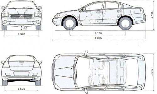 Szkic techniczny Mitsubishi Galant IX