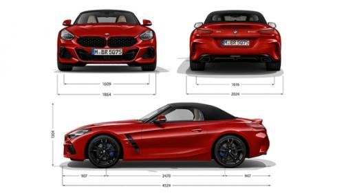 Szkic techniczny BMW Z4 G29 Roadster