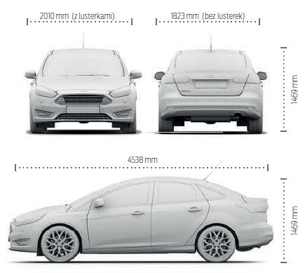 Szkic techniczny Ford Focus III Sedan Facelifting