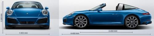 Szkic techniczny Porsche 911 991 Targa 4/4S Facelifting