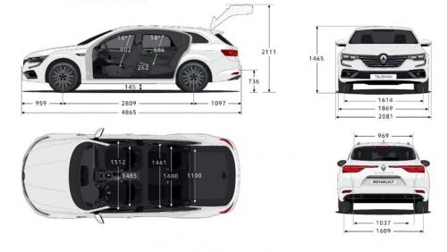 Szkic techniczny Renault Talisman Grandtour Facelifting