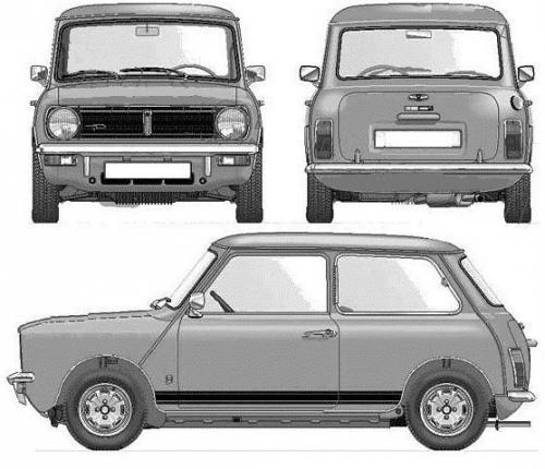 Szkic techniczny Rover Mini Clubman