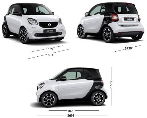 Szkic techniczny Smart Fortwo III Coupe